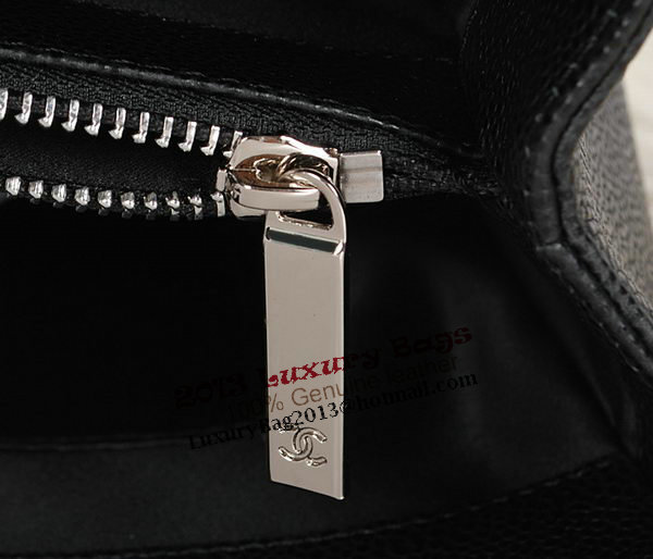 Chanel A50995 Black Original Leather Shoulder Bag Silver Chanel A50995 Black Original Leather Shoulder Bag Silver