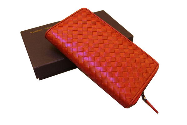 Bottega Veneta Intrecciato Nappa Zip Around Wallet 17004 Orange Bottega Veneta Intrecciato Nappa Zip Around Wallet 17004 Orange