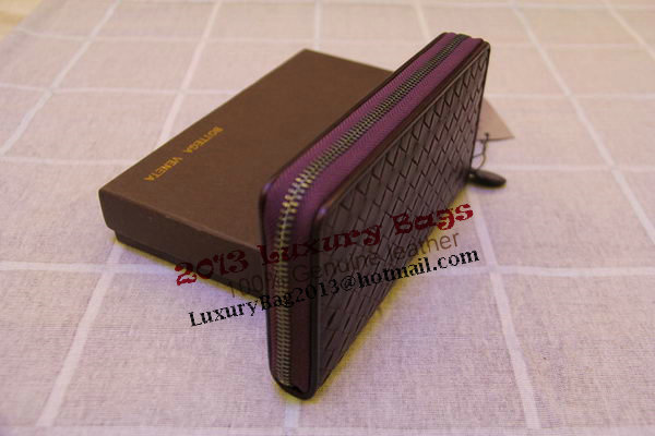 Bottega Veneta Intrecciato Nappa Zip Around Wallet 17004 Purple Bottega Veneta Intrecciato Nappa Zip Around Wallet 17004 Purple