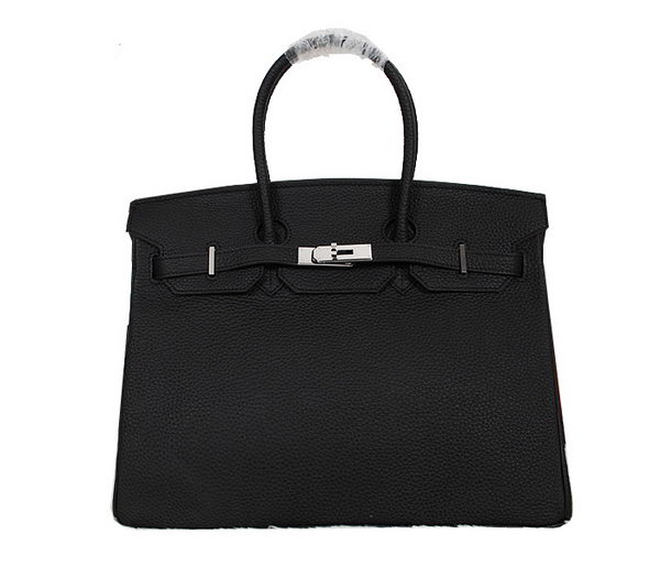 Hermes Birkin 35CM Tote Bag Black Clemence Leather H35 Silver Hermes Birkin 35CM Tote Bag Black Clemence Leather H35 Silver