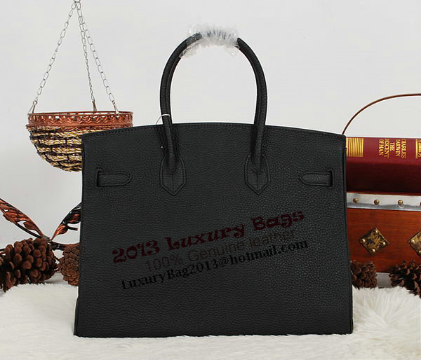 Hermes Birkin 35CM Tote Bag Black Clemence Leather H35 Silver Hermes Birkin 35CM Tote Bag Black Clemence Leather H35 Silver