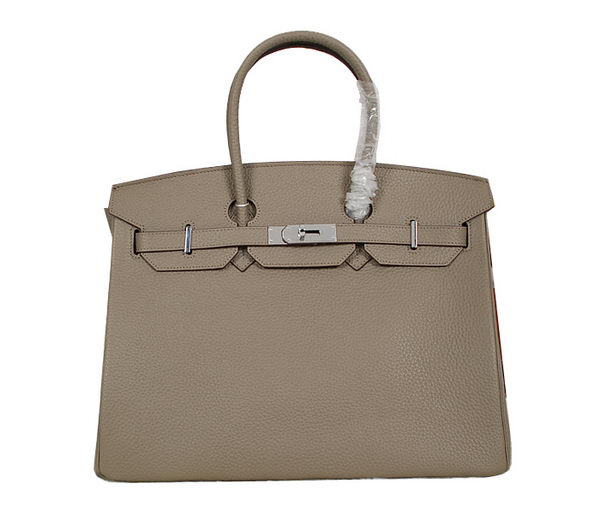 Hermes Birkin 35CM Tote Bag Gray Clemence Leather H35 Silver Hermes Birkin 35CM Tote Bag Gray Clemence Leather H35 Silver