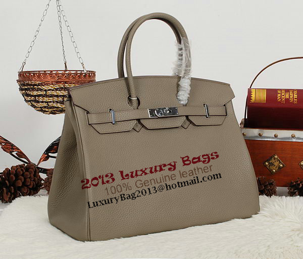 Hermes Birkin 35CM Tote Bag Gray Clemence Leather H35 Silver Hermes Birkin 35CM Tote Bag Gray Clemence Leather H35 Silver