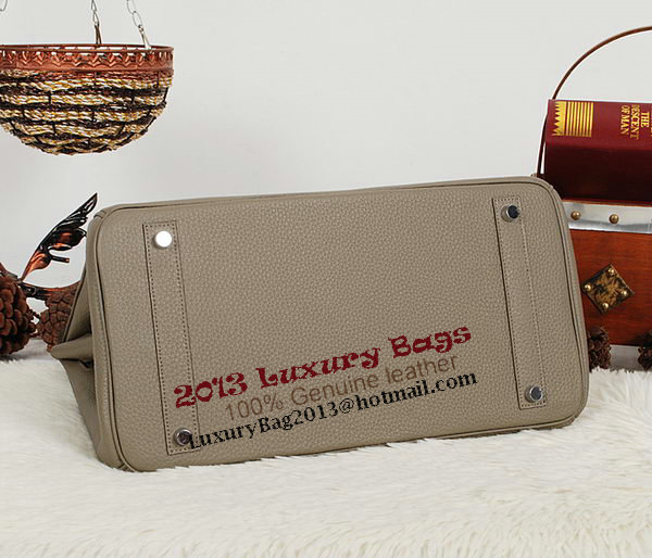 Hermes Birkin 35CM Tote Bag Gray Clemence Leather H35 Silver Hermes Birkin 35CM Tote Bag Gray Clemence Leather H35 Silver