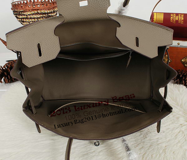 Hermes Birkin 35CM Tote Bag Gray Clemence Leather H35 Silver Hermes Birkin 35CM Tote Bag Gray Clemence Leather H35 Silver