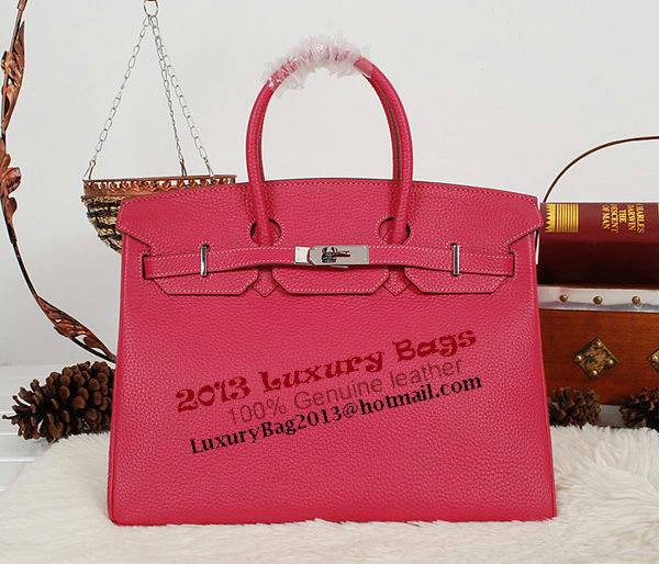 Hermes Birkin 35CM Tote Bag Rose Clemence Leather H35 Silver Hermes Birkin 35CM Tote Bag Rose Clemence Leather H35 Silver