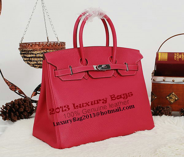 Hermes Birkin 35CM Tote Bag Rose Clemence Leather H35 Silver Hermes Birkin 35CM Tote Bag Rose Clemence Leather H35 Silver