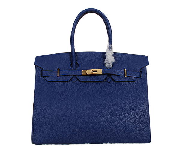 Hermes Birkin 35CM Tote Bag RoyalBlue Clemence Leather H35 Gold Hermes Birkin 35CM Tote Bag RoyalBlue Clemence Leather H35 Gold