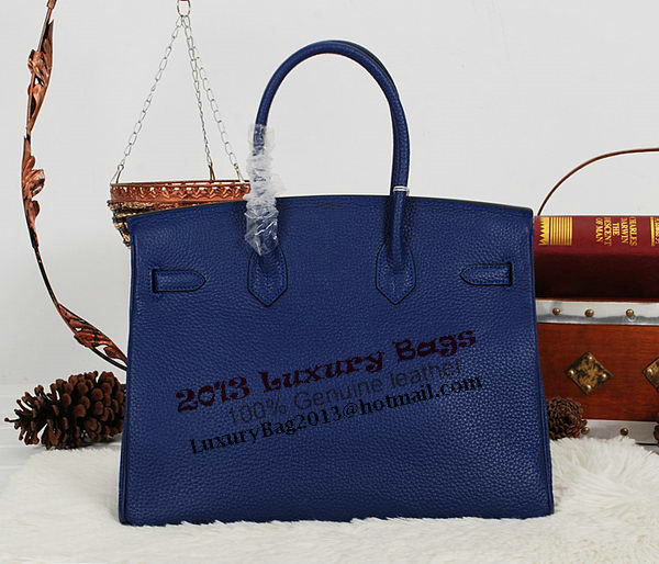 Hermes Birkin 35CM Tote Bag RoyalBlue Clemence Leather H35 Gold Hermes Birkin 35CM Tote Bag RoyalBlue Clemence Leather H35 Gold