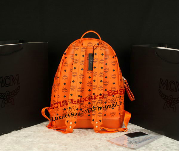 MCM Stark Backpack Jumbo in Calf Leather 8006 Orange MCM Stark Backpack Jumbo in Calf Leather 8006 Orange