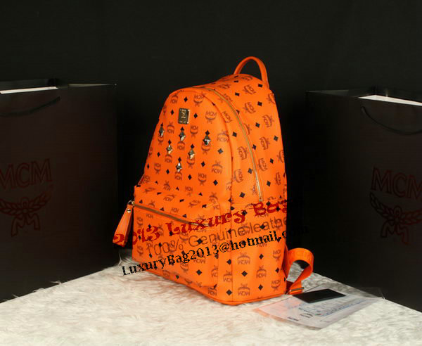 MCM Stark Backpack Jumbo in Calf Leather 8006 Orange MCM Stark Backpack Jumbo in Calf Leather 8006 Orange