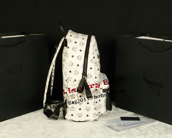 MCM Stark Backpack Jumbo in Calf Leather 8006 White MCM Stark Backpack Jumbo in Calf Leather 8006 White