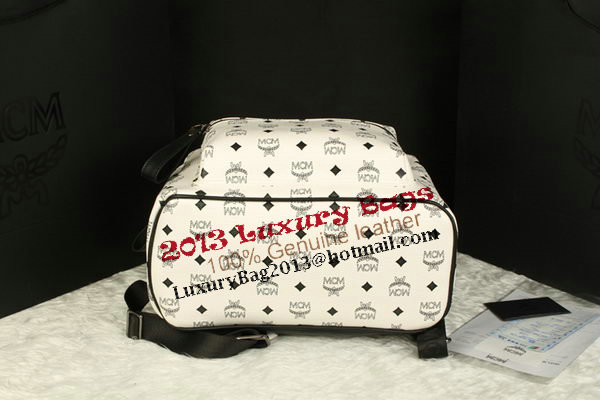 MCM Stark Backpack Jumbo in Calf Leather 8006 White MCM Stark Backpack Jumbo in Calf Leather 8006 White