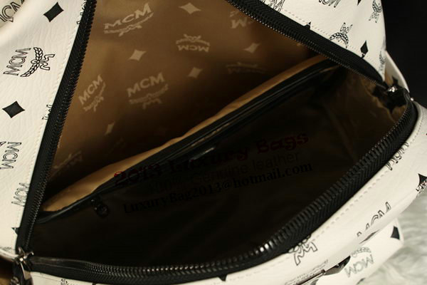 MCM Stark Backpack Jumbo in Calf Leather 8006 White MCM Stark Backpack Jumbo in Calf Leather 8006 White