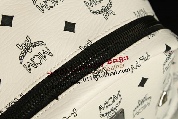 MCM Stark Backpack Jumbo in Calf Leather 8006 White MCM Stark Backpack Jumbo in Calf Leather 8006 White