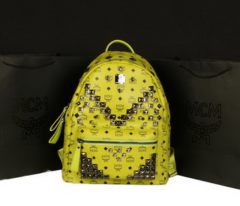 MCM Stark Backpack Jumbo in Calf Leather 8100 Lemon MCM Stark Backpack Jumbo in Calf Leather 8100 Lemon