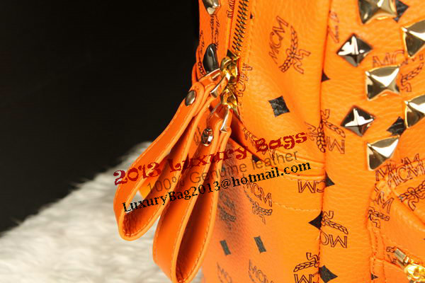 MCM Stark Backpack Jumbo in Calf Leather 8100 Orange MCM Stark Backpack Jumbo in Calf Leather 8100 Orange