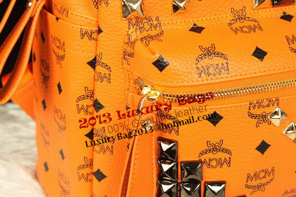 MCM Stark Backpack Jumbo in Calf Leather 8100 Orange MCM Stark Backpack Jumbo in Calf Leather 8100 Orange