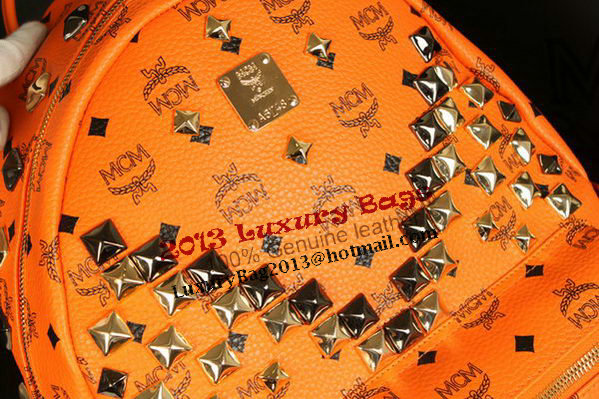 MCM Stark Backpack Jumbo in Calf Leather 8100 Orange MCM Stark Backpack Jumbo in Calf Leather 8100 Orange