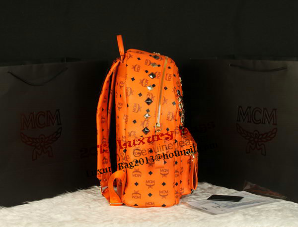 MCM Stark Backpack Jumbo in Calf Leather 8100 Orange MCM Stark Backpack Jumbo in Calf Leather 8100 Orange