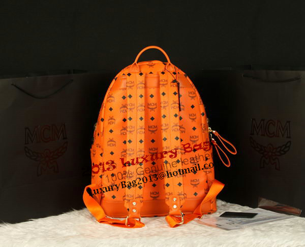 MCM Stark Backpack Jumbo in Calf Leather 8100 Orange MCM Stark Backpack Jumbo in Calf Leather 8100 Orange