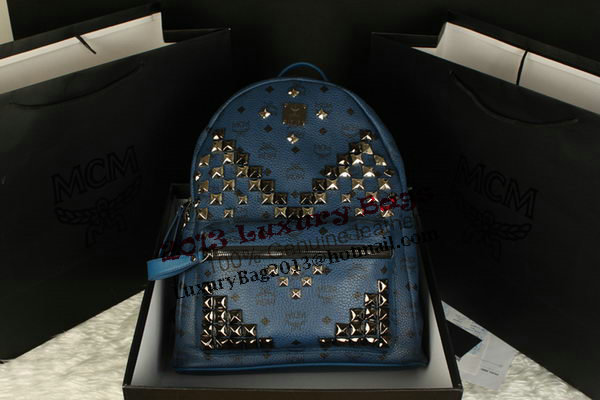 MCM Stark Backpack Jumbo in Calf Leather 8100 RoyalBlue MCM Stark Backpack Jumbo in Calf Leather 8100 RoyalBlue