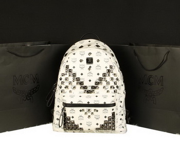 MCM Stark Backpack Jumbo in Calf Leather 8100 White MCM Stark Backpack Jumbo in Calf Leather 8100 White