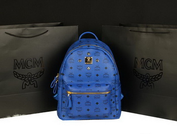 MCM Stark Backpack Large in Calf Leather 8004 Blue MCM Stark Backpack Large in Calf Leather 8004 Blue