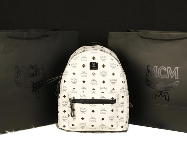 MCM Stark Backpack Large in Calf Leather 8004 White MCM Stark Backpack Large in Calf Leather 8004 White