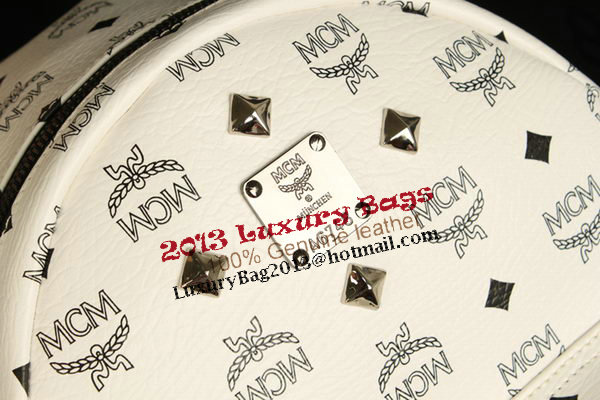 MCM Stark Backpack Large in Calf Leather 8004 White MCM Stark Backpack Large in Calf Leather 8004 White