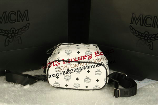 MCM Stark Backpack Medium in Calf Leather 8003 White MCM Stark Backpack Medium in Calf Leather 8003 White