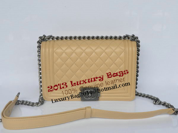 Boy Chanel Flap Shoulder Bag Sheepskin Leather A67086 Apricot Boy Chanel Flap Shoulder Bag Sheepskin Leather A67086 Apricot