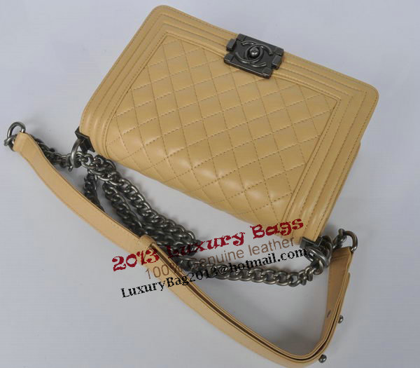 Boy Chanel Flap Shoulder Bag Sheepskin Leather A67086 Apricot Boy Chanel Flap Shoulder Bag Sheepskin Leather A67086 Apricot