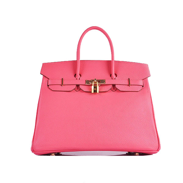 Hermes Birkin 35CM Tote Bag Pink Grainy Leather H6089 Gold Hermes Birkin 35CM Tote Bag Pink Grainy Leather H6089 Gold