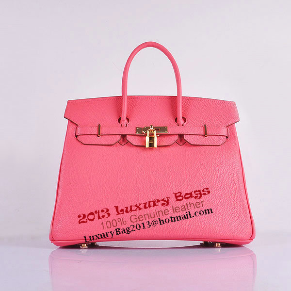 Hermes Birkin 35CM Tote Bag Pink Grainy Leather H6089 Gold Hermes Birkin 35CM Tote Bag Pink Grainy Leather H6089 Gold