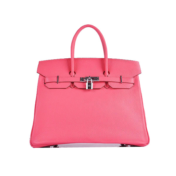 Hermes Birkin 35CM Tote Bag Pink Grainy Leather H6089 Silver Hermes Birkin 35CM Tote Bag Pink Grainy Leather H6089 Silver