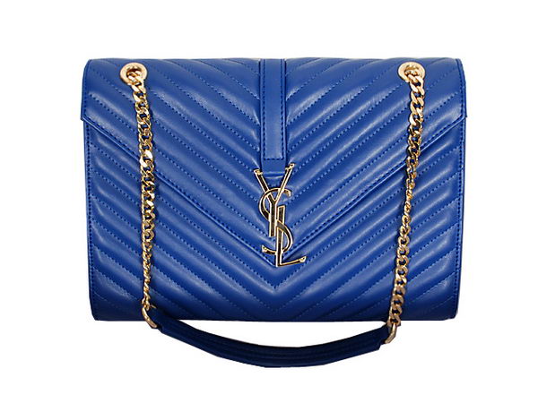 Yves Saint Laurent Classic Monogramme Flap Bag Y8245 Blue Yves Saint Laurent Classic Monogramme Flap Bag Y8245 Blue