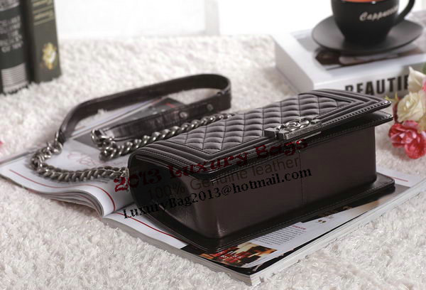 Chanel Boy Flap Shoulder Bag in Black Lambskin Leather A67086 Silver Chanel Boy Flap Shoulder Bag in Black Lambskin Leather A67086 Silver