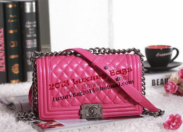 Chanel Boy Flap Shoulder Bag in Rose Lambskin Leather A67086 Silver Chanel Boy Flap Shoulder Bag in Rose Lambskin Leather A67086 Silver