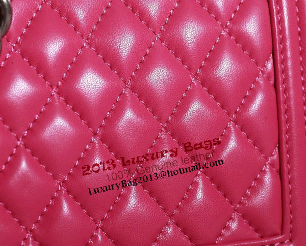 Chanel Boy Flap Shoulder Bag in Rose Lambskin Leather A67086 Silver Chanel Boy Flap Shoulder Bag in Rose Lambskin Leather A67086 Silver