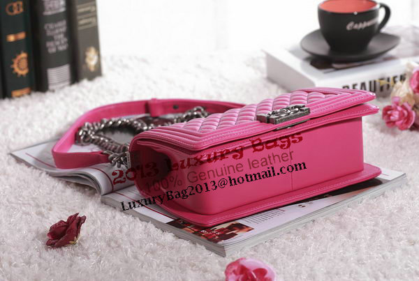 Chanel Boy Flap Shoulder Bag in Rose Lambskin Leather A67086 Silver Chanel Boy Flap Shoulder Bag in Rose Lambskin Leather A67086 Silver