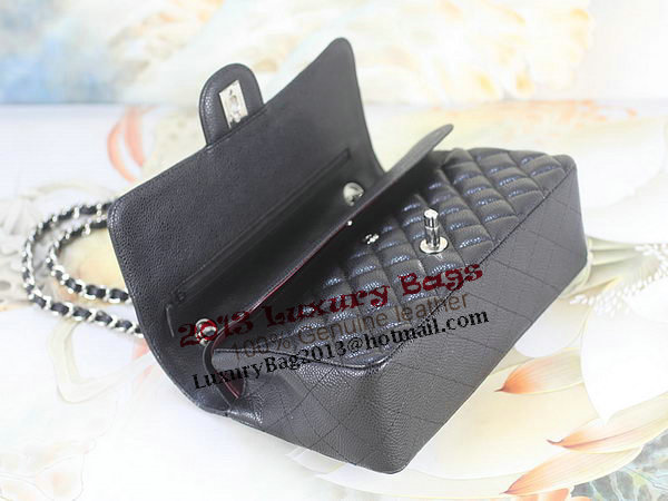 Chanel 2.55 Series Classic Flap Bag 1112 Black Cannage Pattern Original Leather Silver Chanel 2.55 Series Classic Flap Bag 1112 Black Cannage Pattern Original Leather Silver