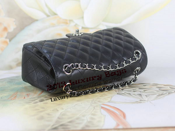 Chanel 2.55 Series Classic Flap Bag 1112 Black Original Cannage Pattern Leather Silver Chanel 2.55 Series Classic Flap Bag 1112 Black Original Cannage Pattern Leather Silver