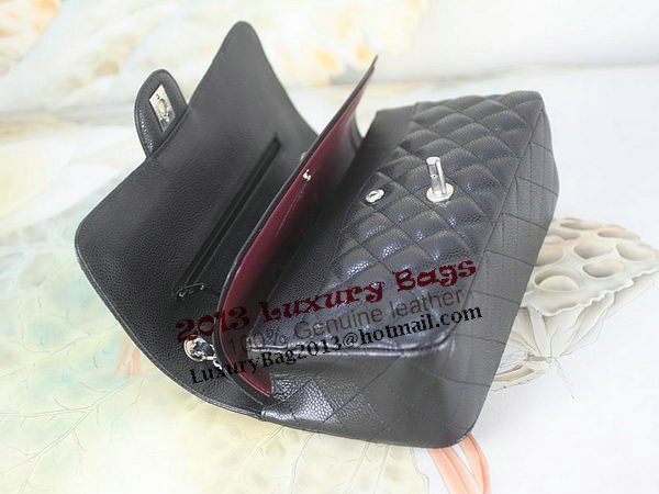 Chanel 2.55 Series Classic Flap Bag 1112 Black Original Cannage Pattern Leather Silver Chanel 2.55 Series Classic Flap Bag 1112 Black Original Cannage Pattern Leather Silver