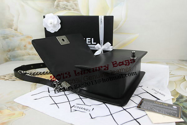 Chanel Boy Flap Shoulder Bag in Original Black Lambskin Leather A67025 Silver Chanel Boy Flap Shoulder Bag in Original Black Lambskin Leather A67025 Silver