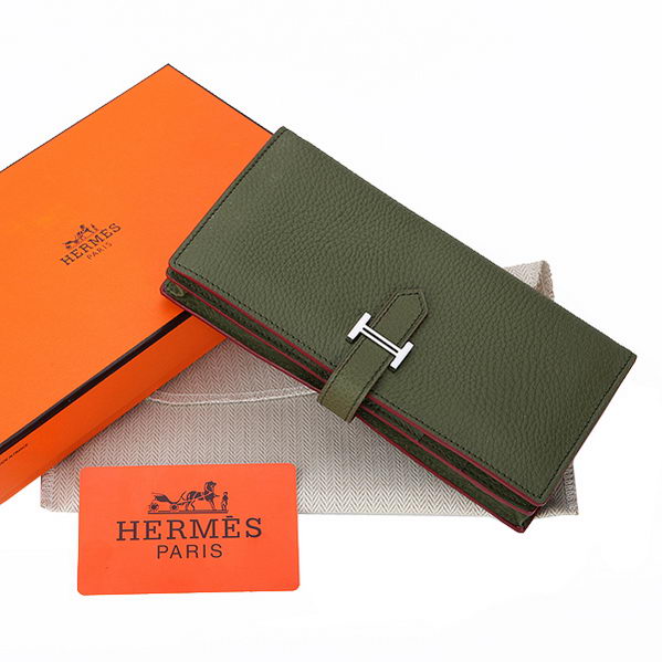 Hermes Bearn Japonaise Bi-Fold Wallet Grainy Leather A208 Dark Green Hermes Bearn Japonaise Bi-Fold Wallet Grainy Leather A208 Dark Green