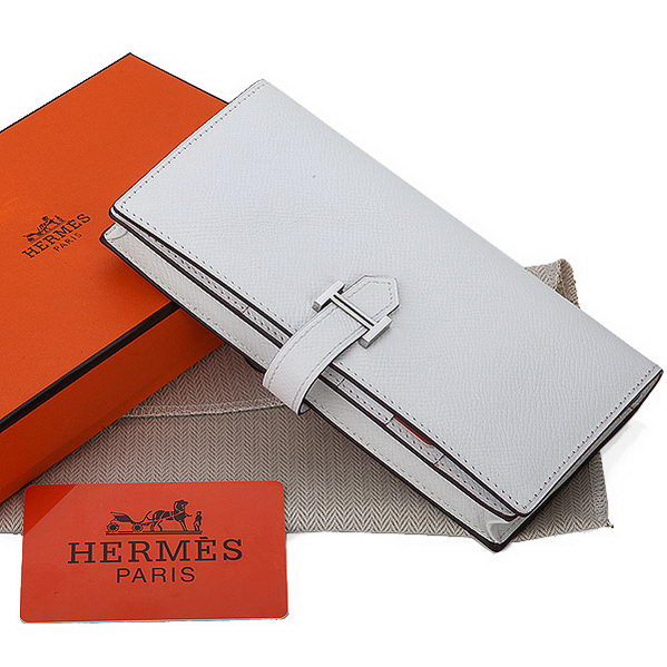 Hermes Bearn Japonaise Bi-Fold Wallet Original Leather A208 White Hermes Bearn Japonaise Bi-Fold Wallet Original Leather A208 White
