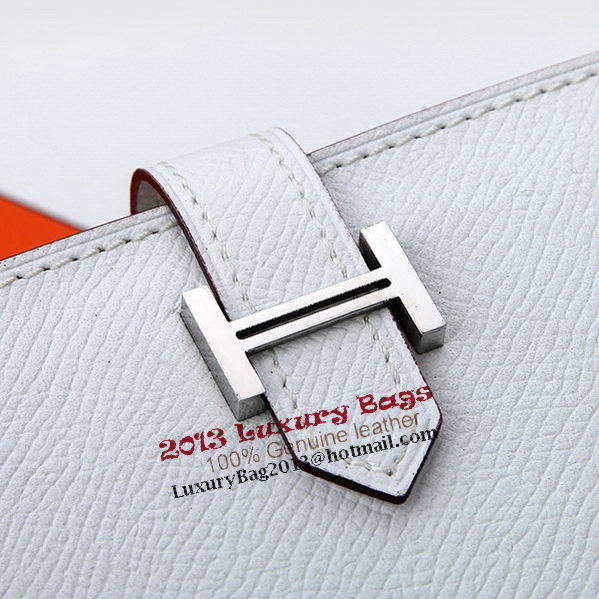 Hermes Bearn Japonaise Bi-Fold Wallet Original Leather A208 White Hermes Bearn Japonaise Bi-Fold Wallet Original Leather A208 White