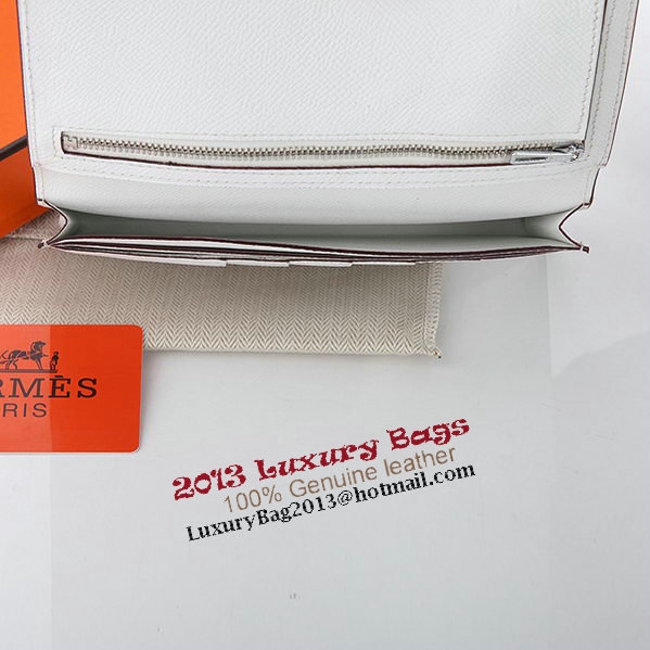 Hermes Bearn Japonaise Bi-Fold Wallet Original Leather A208 White Hermes Bearn Japonaise Bi-Fold Wallet Original Leather A208 White