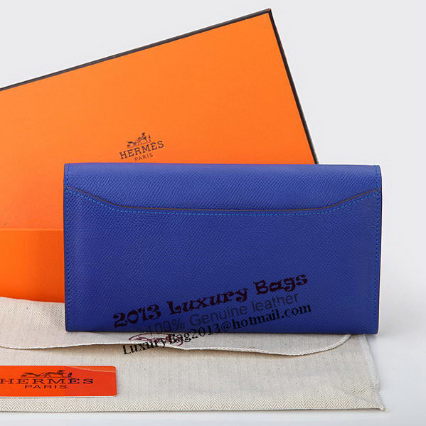 Hermes Constance Long Wallets Original Calfskin Leather A909 Blue Hermes Constance Long Wallets Original Calfskin Leather A909 Blue